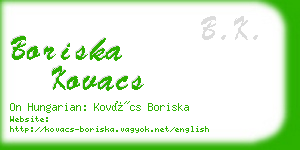 boriska kovacs business card